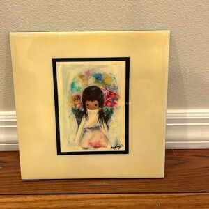 8”X8” Tile By Artist Ted DeGrazia (1909-1982) south western flower girl